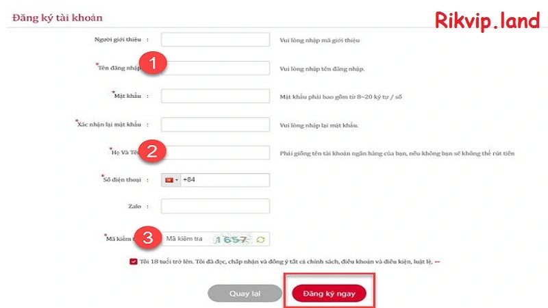 Hướng dẫn chi tiết các bước đăng ký Rikvip đơn giản